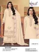 Rinaz Fashion Design No 1871 Cambric Cotton Embroidered Suit