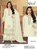 Rinaz Fashion Design No 1871 Cambric Cotton Embroidered Suit