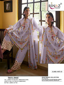 Rinaz Fashion Design No 1872 Cambric Cotton Embroidered Suit